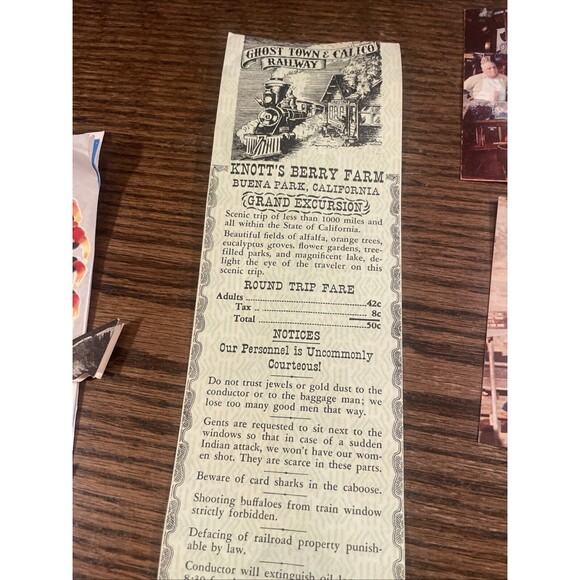 Vintage Knotts Berry Farm Park Brochures Map Menu Postcards 1950's 6 Pieces - Picture 12 of 14